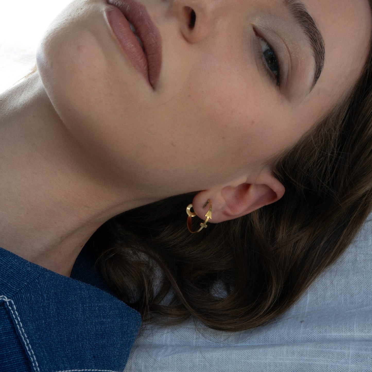 Large "Welcome" hoop earrings