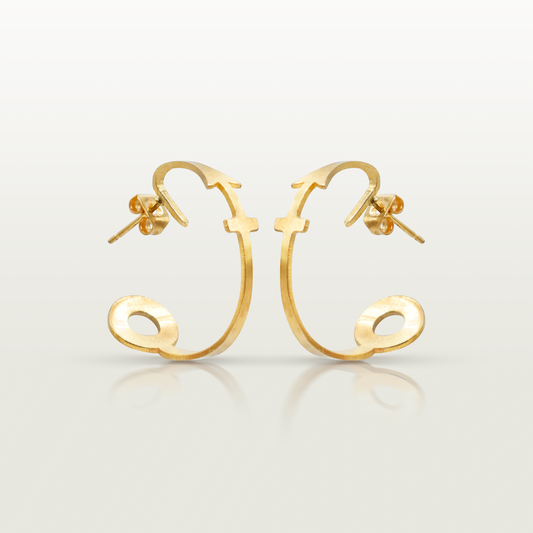 Large "Welcome" hoop earrings