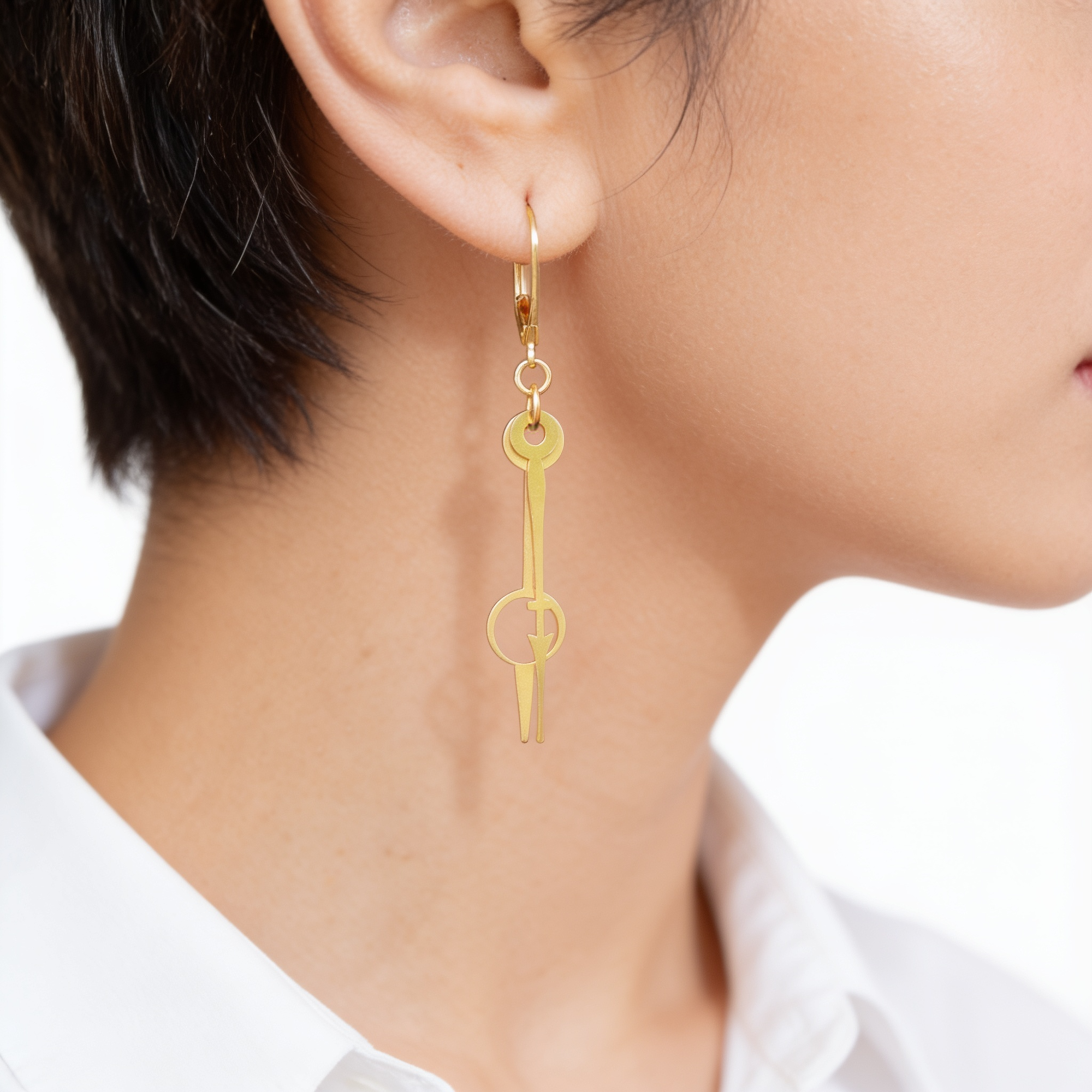 boucles d'oreilles "Lumineuse" photo porté