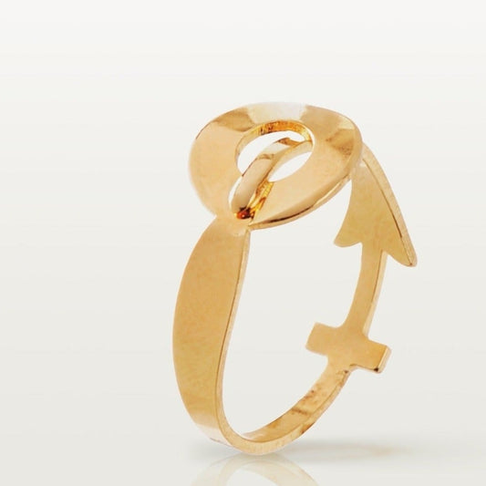 Bague Fêtes, créée à partir d'une aiguille d'horloge des années 1920. Fabriquée à Paris.