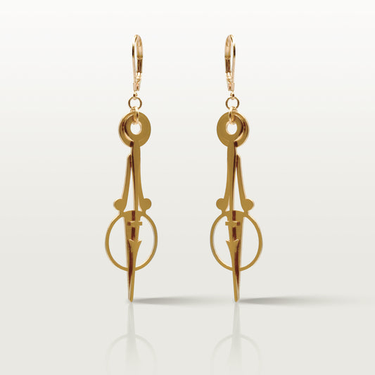 Boucles d'oreille Aurore, élégantes et raffinées, fabriquées à Paris par Marie-Louise Orlach.