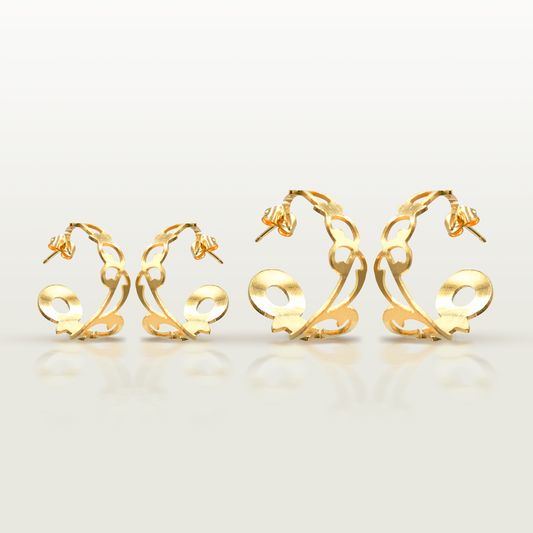 Créoles Rêveries, disponibles en deux tailles, 5 et 5,5 cm.