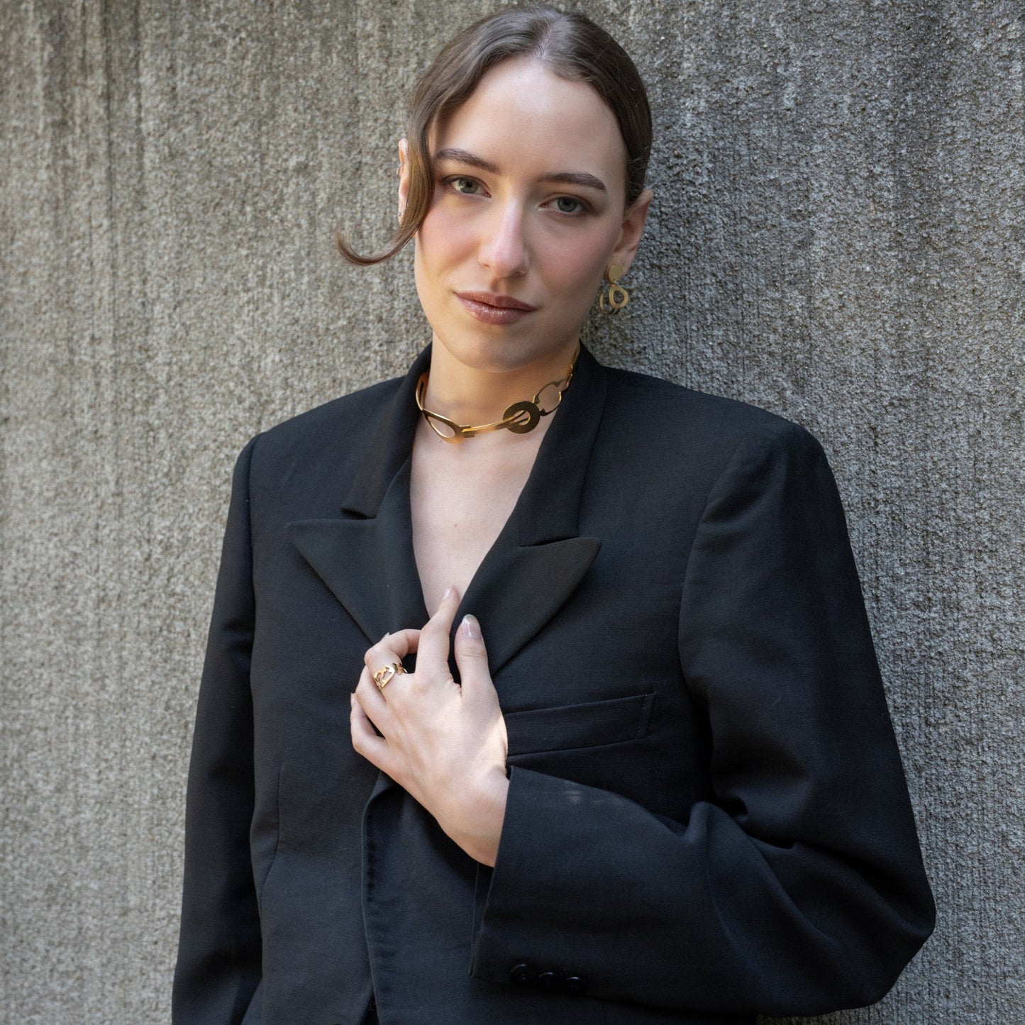 Parure de bijoux faits mains, aiguilles d'horloge art-déco